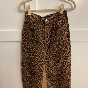 Denim leopoard skirt